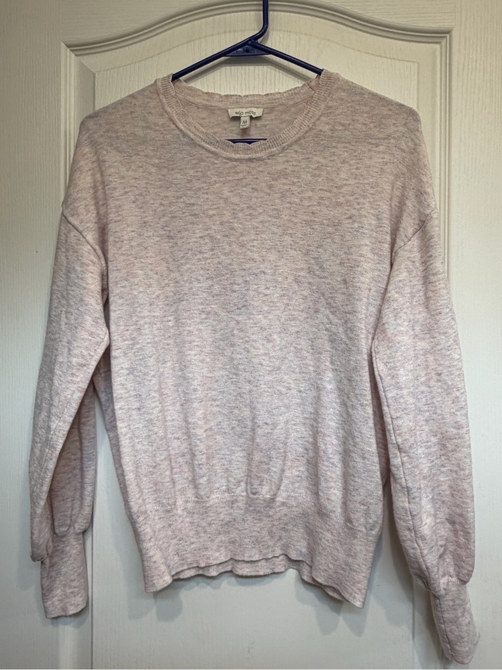 Ella Moss Light Pink Heathered Crewneck Sweater